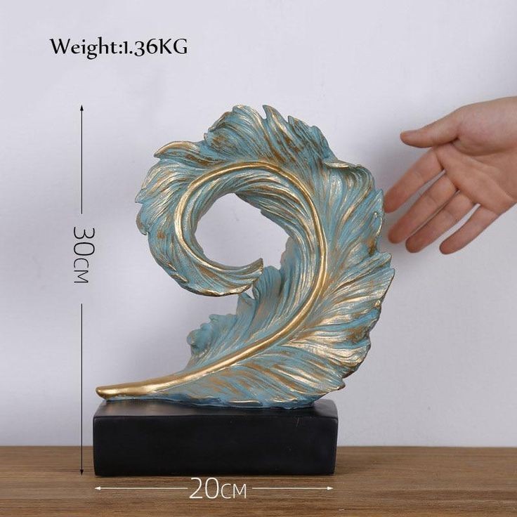 Feather Elegance Decorative Sculpture – Artistic Home Ornament