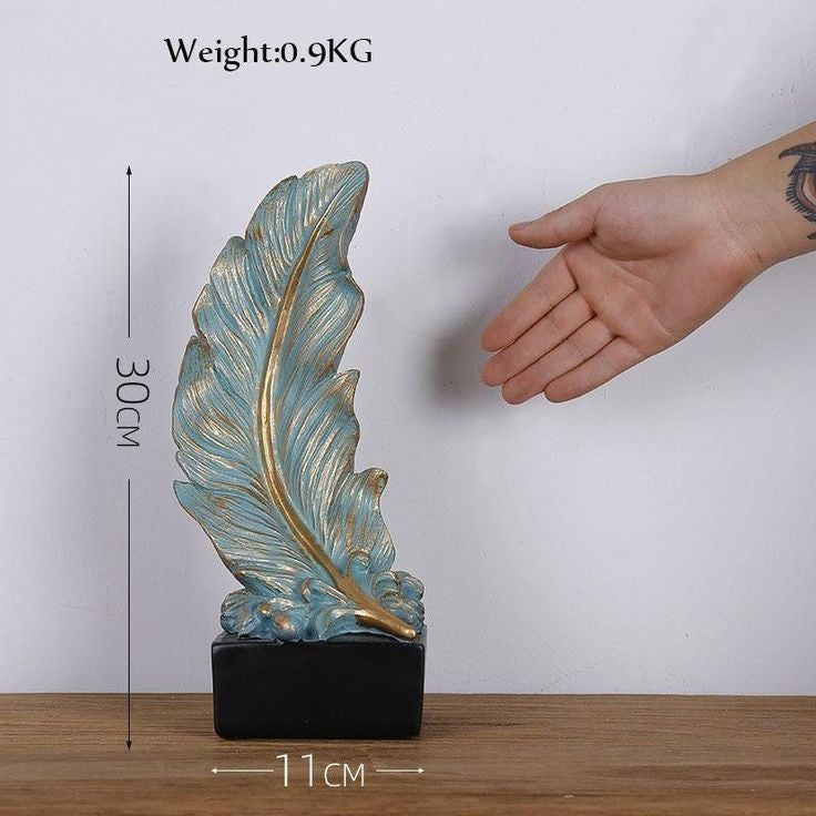 Feather Elegance Decorative Sculpture – Artistic Home Ornament