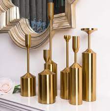 6pcs Metal Golden Candle Stand