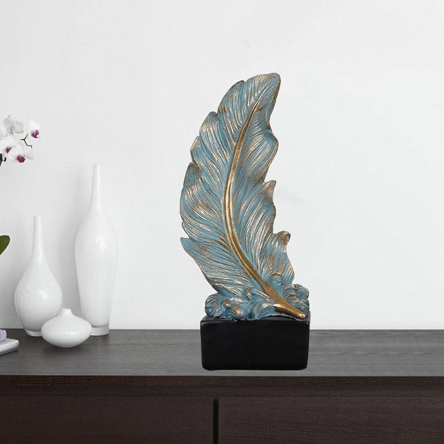Feather Elegance Decorative Sculpture – Artistic Home Ornament