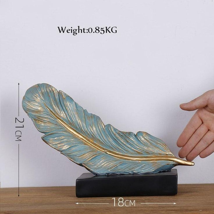Feather Elegance Decorative Sculpture – Artistic Home Ornament