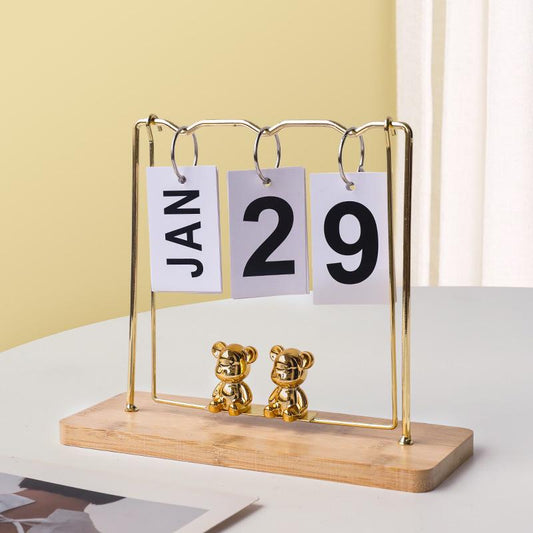 Golden Bear Decorative Perpetual Desk Calendar