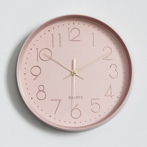 Blush Pink Silent Wall Clock – Modern Minimalist Design