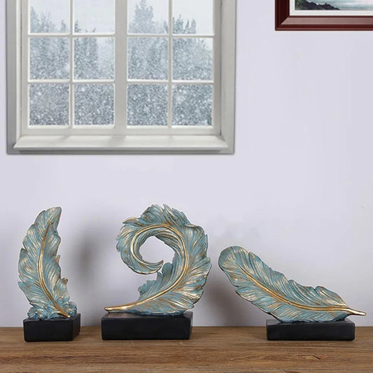 Feather Elegance Decorative Sculpture – Artistic Home Ornament